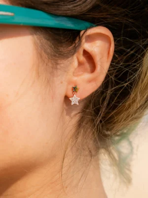 auskarai žvaigždutė su swarowski