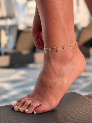 kojos grandinele cirkonis zvaigzdutes